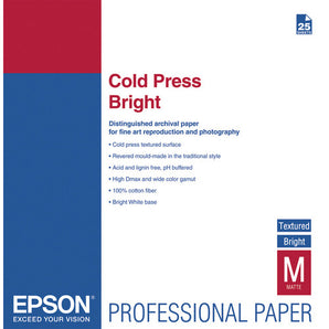 Epson Cold Press Bright Paper (17 x 22", 25 Sheets) (S042311)