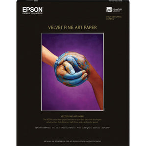 Epson Velvet Fine Art Paper (17 x 22", 25 Sheets) (S042097)