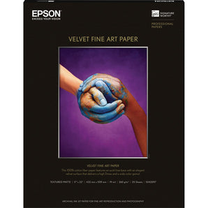 Epson Velvet Fine Art Paper (17 x 22", 25 Sheets) (S042097)