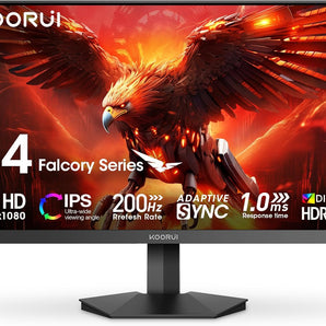 KOORUI 24 Inch IPS Gaming Monitor, FHD 1920×1080p, 165Hz 200Hz Monitors, 1ms with Adaptive Sync, DCI-P3 90% Color Gamut, HDR400, 2 x HDMI 2.0, DisplayPort 1.4, Tilt Adjustable, G2411P