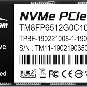 TEAMGROUP MP33 512GB SLC Cache 3DNAND TLC NVMe PCIe Gen3x4 M.2 2280 Internal SSD R/W up to 1700/1400 MB/s Compatible w/Laptop & Desktop(TM8FP6512G0C101)