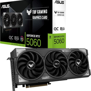 ASUS TUF Gaming GeForce RTX ™ 5060 8GB GDDR7 OC Edition Gaming Graphics Card  TUF-RTX5060-O8G-GAMING (PCIe® 5.0, HDMI®/DP 2.1, 3.1-Slot, Military-Grade Components, Protective PCB Coating, axial-tech Fans)