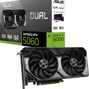 ASUS Dual GeForce RTX™ 5060 8GB GDDR7 OC Edition DUAL-RTX5060-O8G (PCIe 5.0, 8GB GDDR7, DLSS 4, HDMI 2.1b, DisplayPort 2.1b, 2.5-Slot Design, Axial-tech Fan Design, 0dB Technology, and More)