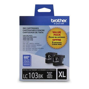 Brother LC103 High-Yield Black Ink Cartridges, 2 Pack (LC1032PKS)