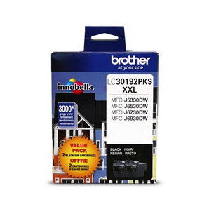 Brother Black Ink Cartridge, Super High Yield, 2 Pack (LC30192PKS)
