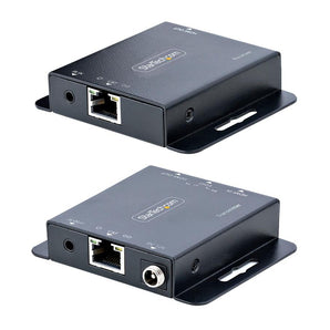 StarTech.com 4K HDMI Extender over CAT6/CAT5 Ethernet Cable, 4K 30Hz or 1080p 60Hz Video Extender, HDMI over Ethernet Cable, HDMI Transmitter and Receiver Kit, IR Remote Control (EXTEND-HDMI-4K40C6P1)