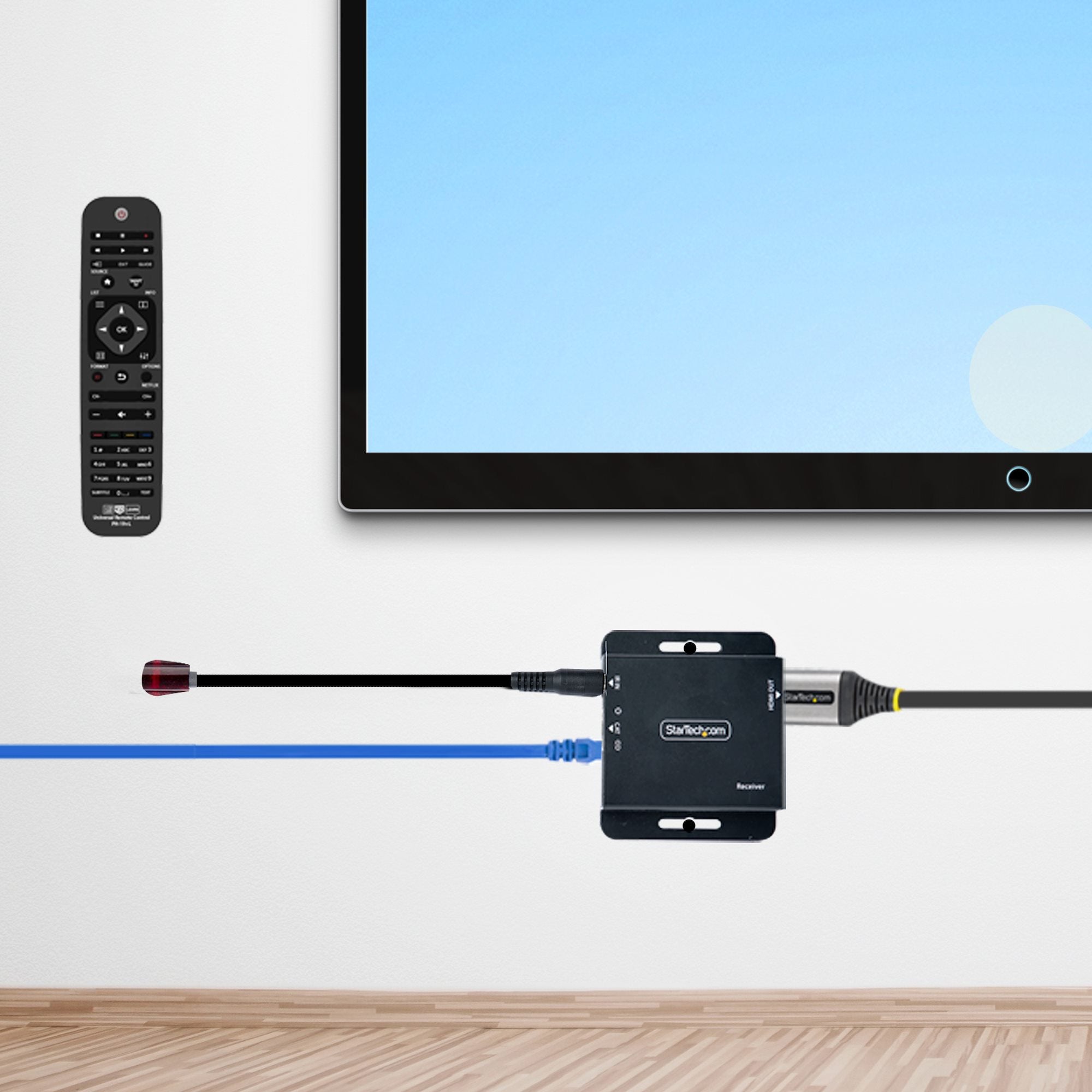 4K HDMI Extender Over CAT6 - 130ft Range With IR Remote Control, Transmitter & Receiver Kit