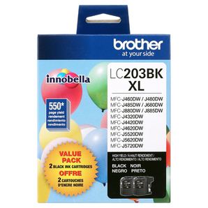 Brother LC203 Innobella High-Yield Black Ink Cartridge   - 2 Packs (LC203BKS)