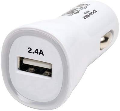 Tripp Lite USB Tablet Phone Car Charger Adapter 5V/2.4A (U280-001-C2)