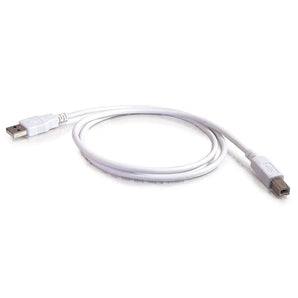 C2G 13172 USB Cable - USB 2.0 A Male to B Male Cable for Printers, Scanners, Brother, Canon, Dell, Epson, HP and more, White (6.6 Feet, 2 Meters)