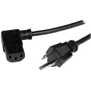 StarTech.com 3-Feet Computer Power Cord-NEMA 5-15P to Right-Angle C13-18AWG, PXT101L3, Black
