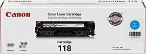 Genuine Canon Toner Cartridge 118, Cyan - 2661B001