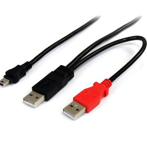 StarTech.com USB2HABMY6 USB Y Cable for External Hard Drive, USB A to Mini B, 6-Feet