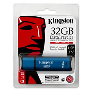 KINGSTON TECHNOLOGY 32GB DTVP30AV, 256bit AES Encrypted USB 3.0 + ESET AV (DTVP30AV/32GB) - V&L Canada