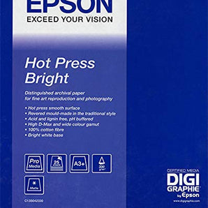 Epson Hot Press Bright Matte Inkjet Photo Paper 24" x 50' Roll S042334