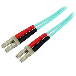 StarTech Aqua OM4 Duplex Multimode Fiber Optic Cable - 100 Gb - 50/125 - LSZH - LC/LC - 2 m (450FBLCLC2) - V&L Canada