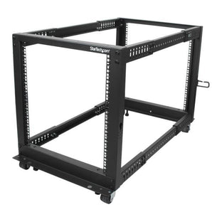 StarTech.com 12U Adjustable Depth Open Frame 4 Post Server Rack w/ Casters / Levelers and Cable Management Hooks 4POSTRACK12U - V&L Canada