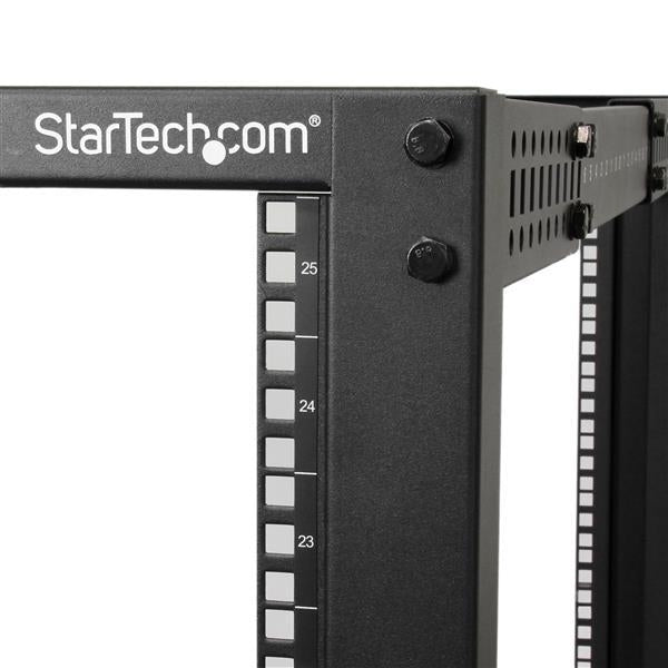 StarTech.com 25U Adjustable Depth Open Frame 4 Post Server Rack w/ Casters / Levelers and Cable Management Hooks 4POSTRACK25U - V&L Canada