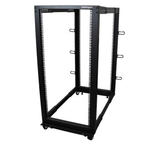 StarTech.com 25U Adjustable Depth Open Frame 4 Post Server Rack w/ Casters / Levelers and Cable Management Hooks 4POSTRACK25U - V&L Canada