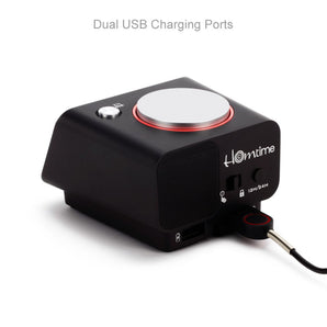 Homtime Bedside Alarm Clocks with Dual USB Charging Port for Bedroom Small Alarm Clock Snooze Dimmable (with AC Adapter)