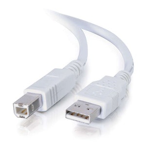 C2G 13172 USB Cable - USB 2.0 A Male to B Male Cable for Printers, Scanners, Brother, Canon, Dell, Epson, HP and more, White (6.6 Feet, 2 Meters)