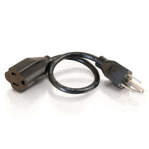 C2G 03117 18 AWG Outlet Saver Power Extension Cord - NEMA 5-15P to NEMA 5-15R, TAA Compliant, Black (15 Feet, 4.57 Meters)