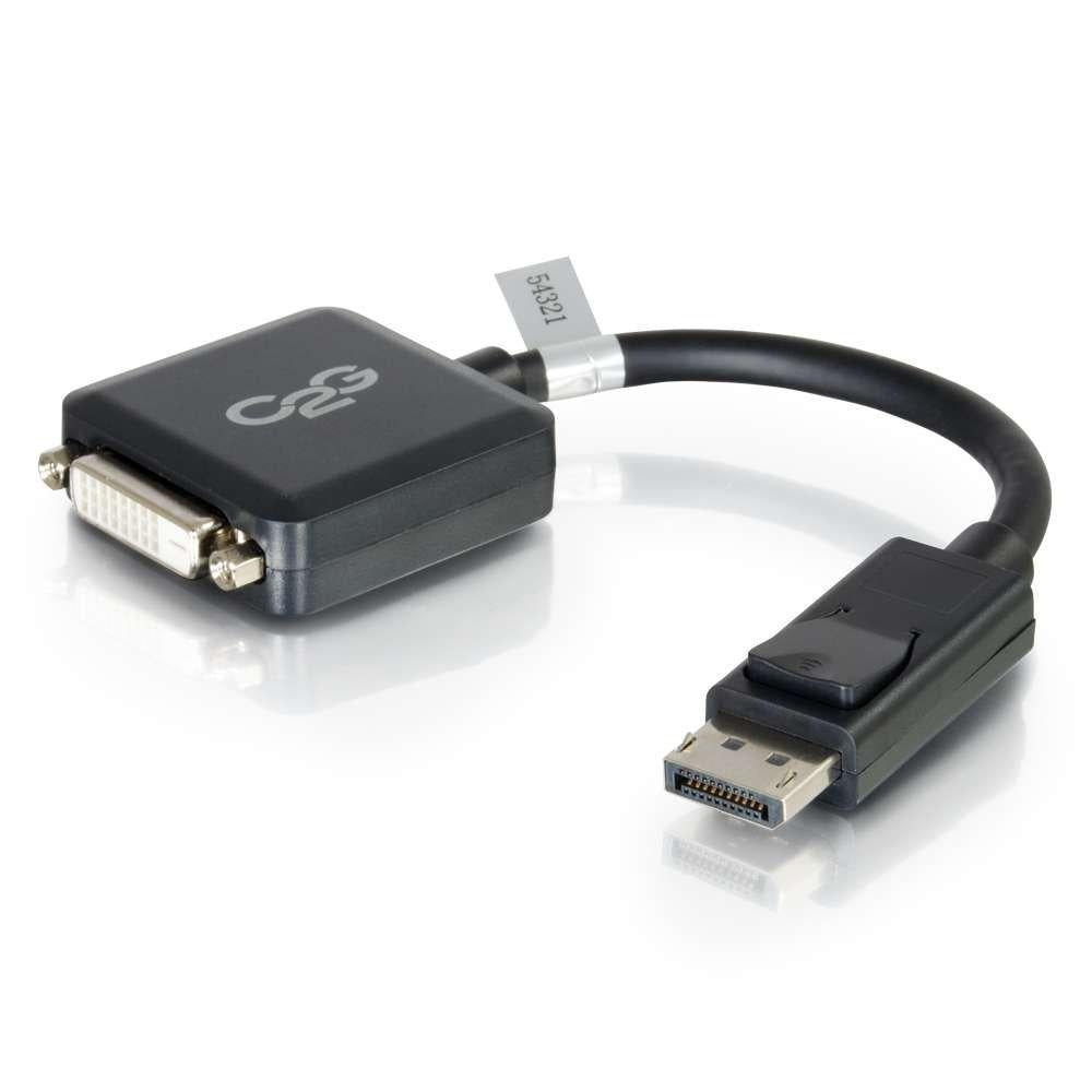 C2G / Cables to Go 54321 DisplayPort Male to Single Link DVI-D Female Adapter Converter, Black (8-Inch) - V&L Canada