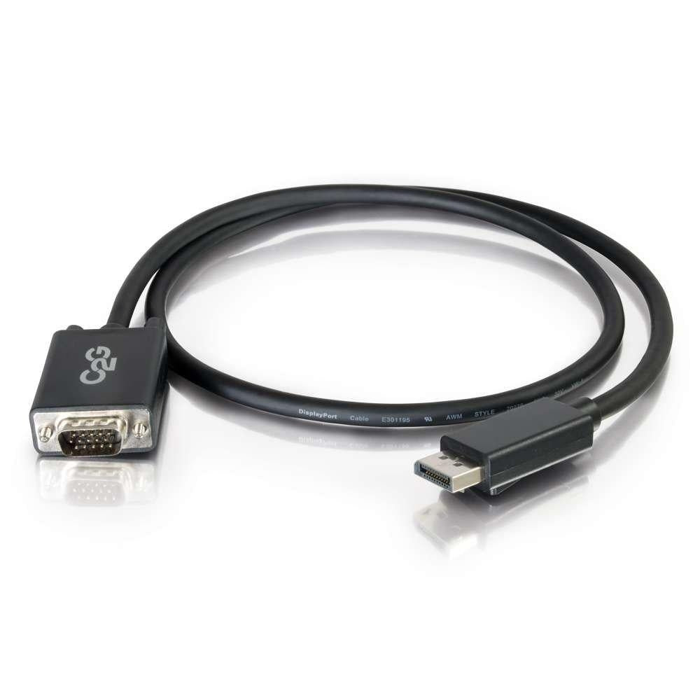 C2G / Cables to Go 54332 DisplayPort Male to VGA Male Adapter Cable, Black (6 Feet) - V&L Canada
