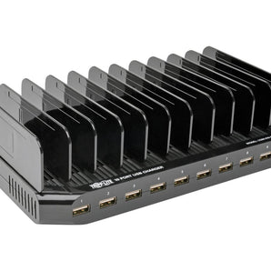 TRIPP LITE 10-Port USB Charging Station Dock with Storage Slots for Tablet iPhone iPad & Laptops (U280-010-ST)