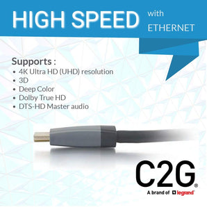C2G 50633 Select 4K UHD High Speed HDMI Cable (60Hz) with Ethernet M/M, In-Wall CL2-Rated, Black (25 Feet, 7.62 Meters)