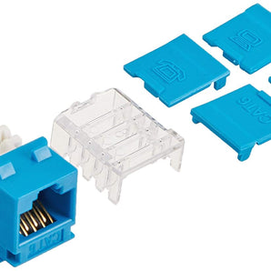 C2G 29316 Cat6 RJ45 Unshielded Keystone Jack, Blue
