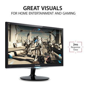 ViewSonic VX2452MH 24 Inch 2ms 60Hz 1080p Gaming Monitor with HDMI DVI and VGA inputs