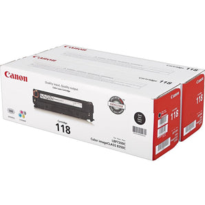 Genuine Canon TWIN Pack Toner Cartridge 118, Black - 2 Pack - 2662B004