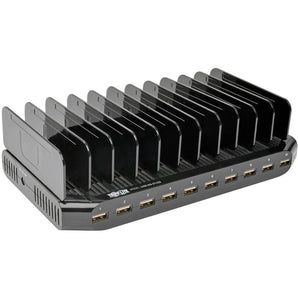 Tripp Lite 10-Port USB Charging Station with Adjustable Storage, 12V 8A (96W) USB Charger Output, Schuko Power Cord (U280-010-ST-CEE)