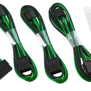 CableMod® ModFlex™ Basic Cable Extension Kit - Dual 6+2 Pin Series - BLACK / GREEN