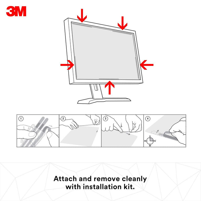 3M Computer Privacy Screen Filter for 20 inch Monitors - Black - Widescreen 16:9 - PF200W9B