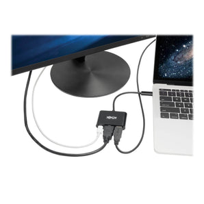 Tripp Lite USB C to HDMI Multiport Adapter Converter with USB Hub PD Charging USB Type C 4K at 30Hz Thunderbolt 3 Black (U444-06N-H4UB-C)