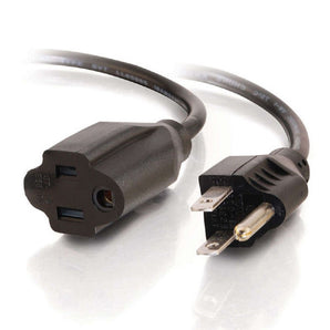 C2G 03117 18 AWG Outlet Saver Power Extension Cord - NEMA 5-15P to NEMA 5-15R, TAA Compliant, Black (15 Feet, 4.57 Meters)