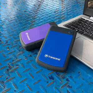 TRANSCEND TS1TSJ25H3B Military Drop Tested 1 TB USB 3.0 H3 External Hard Drive, Blue