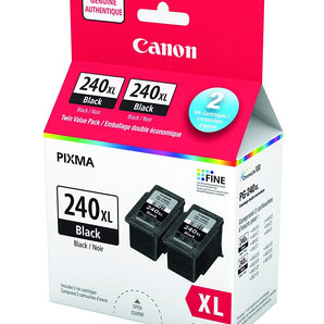 Genuine Canon PG-240XL HIGH Yield TWIN Ink Cartridge Value Pack, Black, 2 Pack (5206B008)