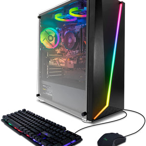 YEYIAN Kunai R01 Gaming PC Desktop Computer, AMD Ryzen 5 3600, GeForce RTX 2060 6GB GDDR6, 1TB NVMe SSD, 16GB DDR4 (FREE GIFT: Gaming Keyboard and Mouse)