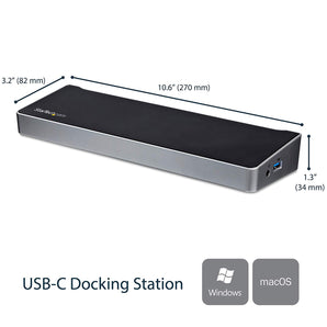 StarTech.com 4K USB C Dock - 60W Power Delivery - Triple Monitor USB C to HDMI DisplayPort Docking Station (DK30CH2DPPD)
