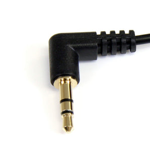 Startech.Com MU3mmS2RA Slim Right Angle Stereo Audio Cable-M/M, 3-Feet (3.5mm)
