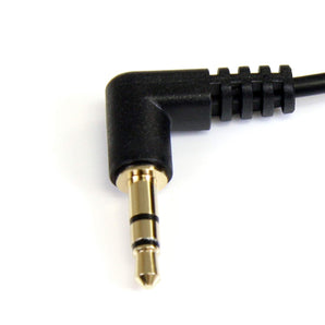 Startech.Com MU6mmS2RA Slim Right Angle Stereo Audio Cable-M/M, 6-Feet (3.5mm)