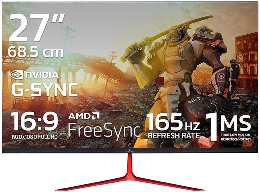 YEYIAN ODRAZ 2001 27” PC Gaming Frameless LED Monitor, 1080P HD, 165Hz, 250cd/m2, 1ms, 3000:1, 16:9, 178°, 16.7M Colors, True Low Motion Blur, G-Sync, FreeSync, DP/HDMI, Stereo Speakers, VESA, Tilt