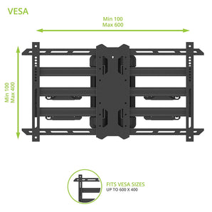 Kanto PDC650 Full Motion Corner TV Mount for 37-inch to 70-inch TVs