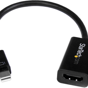 StarTech.com Mini DisplayPort to HDMI Audio / Video Converter – mDP 1.2 to HDMI Active Adapter for Ultrabook / Laptop – 4K @ 30Hz - Black (MDP2HD4KS)