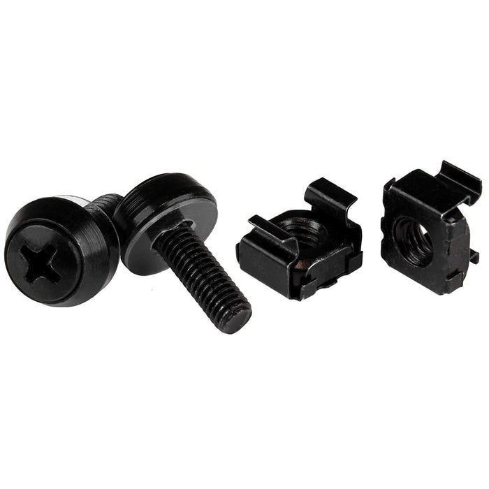 StarTech.com CABSCREWM52B Screws and Cage Nuts, 100 Pack, Black