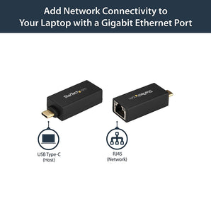StarTech.com US1GC30DB USB C to Gigabit Ethernet Adapter, USB 3.0, USB C Network Adapter