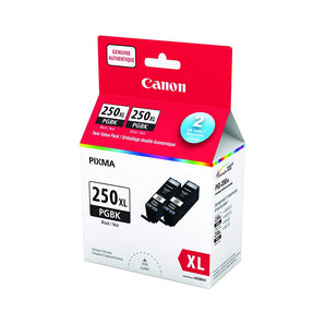 Genuine Canon PGI-250XL HIGH Yield Twin Ink Tank Value Pack, Black, 2 Pack (6432B010)